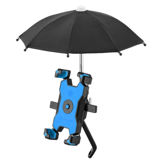 Support de téléphone portable pour vélo CYCLINGBOX avec parasol, support de téléphone portable pour cycliste, style : installation sur rétroviseur (Bleu)