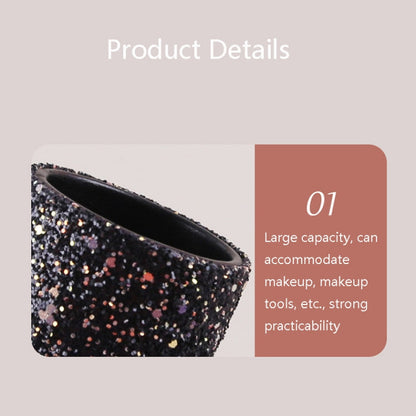 ZOREYA Makeup Tool Storage Box Makeup Brush Dustproof Storage Bucket(Black)