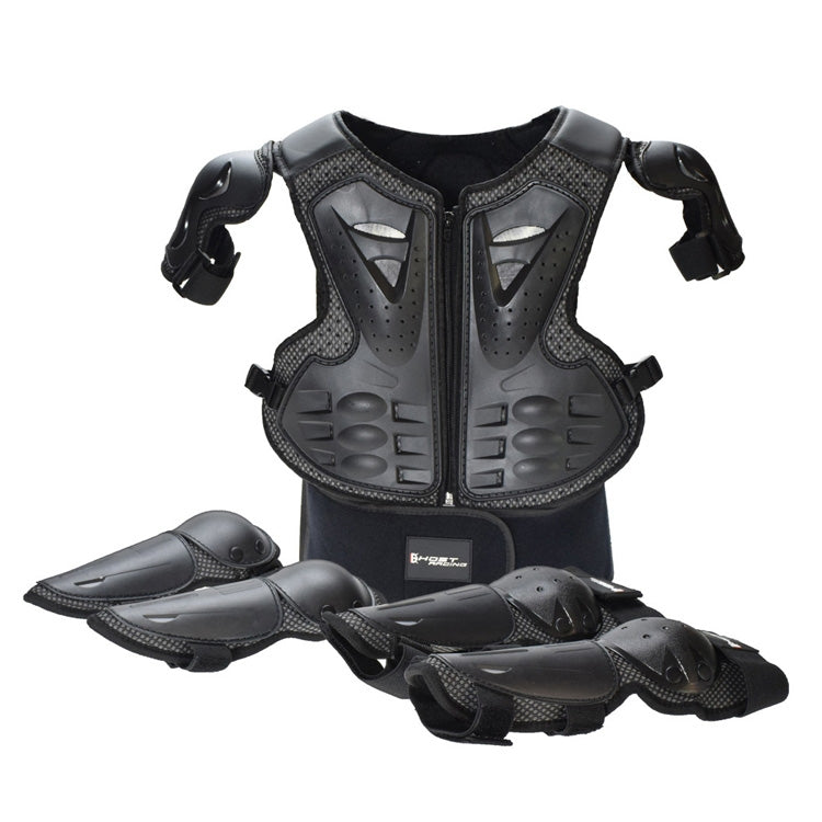 Gilet de protection pour enfant GHOST RACING (noir) - équipement de protection moto, gilet de sécurité, genouillères, coudières