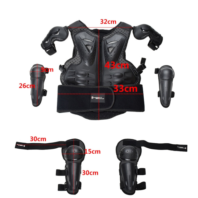 GHOST RACING Équipement de Protection Moto Enfants Gilet de Sécurité Sportif + Genouillères + Coudières Combinaison de Protection (Rouge)