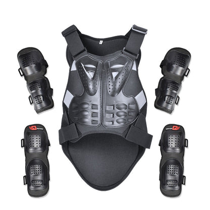 GHOST RACING GR-HJY08 Motorcycle Adult Protective Gear Anti-Fall Riding Clothes Hard Shell Protective Vest Suit, Size: XL(Black)