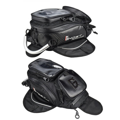 GHOST RACING GR-YXB08 Motorcycle Bag Touch Navigation Fuel Tank Package Dust Waist Bag(Without Magnet (Black))