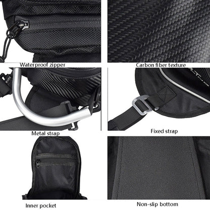 GHOST RACING GR-YXB08 Motorcycle Bag Touch Navigation Fuel Tank Package Dust Waist Bag(Without Magnet (Black))