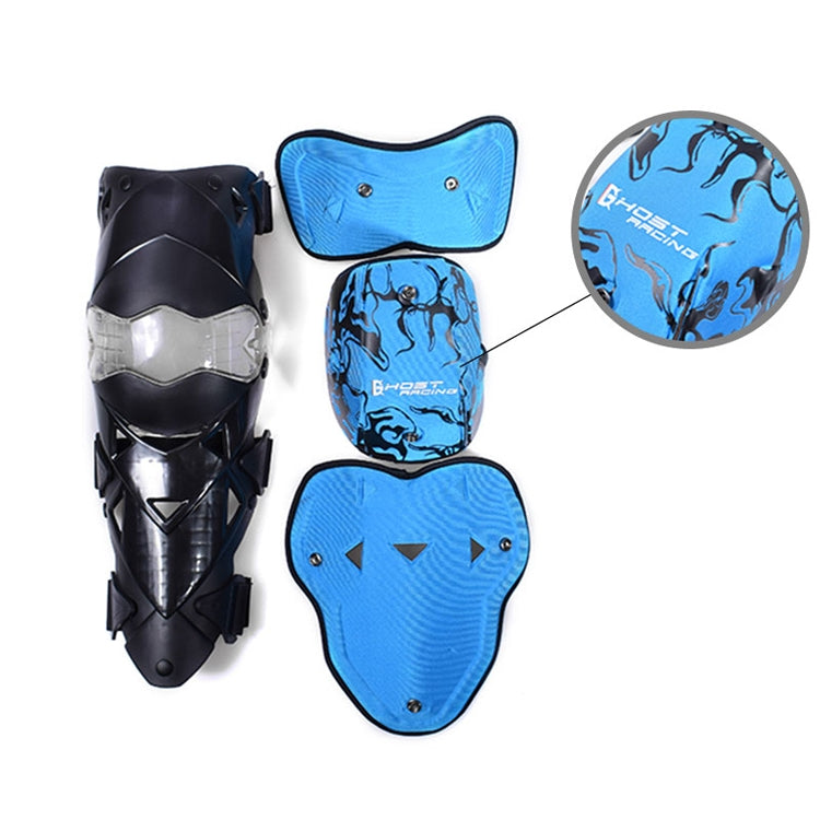 GHOST RACING GR-HX05 Genouillères de protection pour moto, chaudes, coupe-vent, antichute (Bleu)