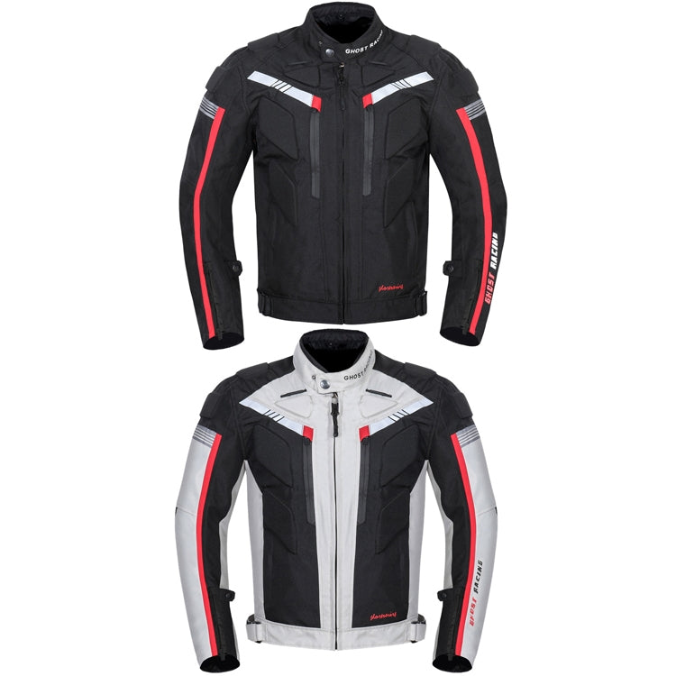 GHOST RACING GR-Y07 Veste de Moto Cyclisme Quatre Saisons Locomotive Course Tissu Anti-Chute, Taille : M (Gris clair)