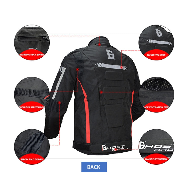 GHOST RACING GR-Y07 Motorcycle Cycling Jacket Four Seasons Locomotive Racing Anti-Fall Cloth, Size: XXXXXL(Light Grey)