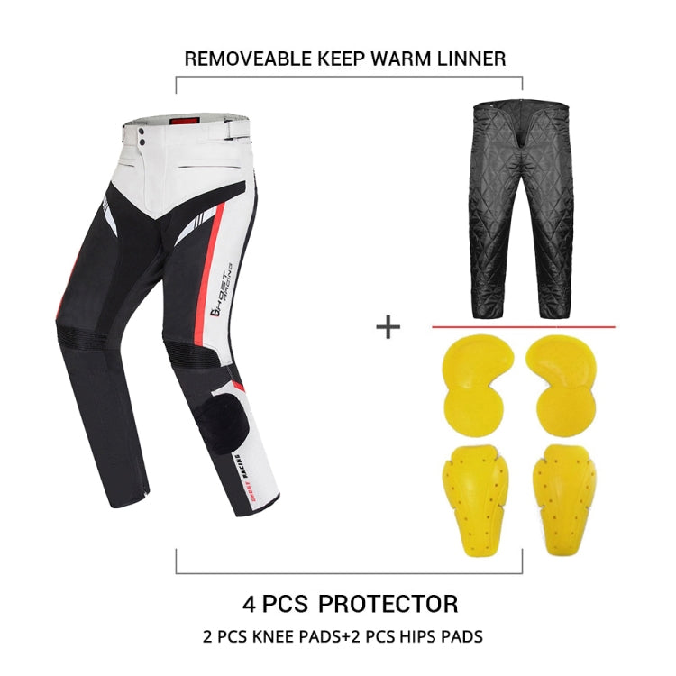 GHOST RACING GR-K06 Motorcycle Riding Trousers Racing Motorcycle Anti-Fall Windproof Keep Warm Pants, Size: XXL(Black)