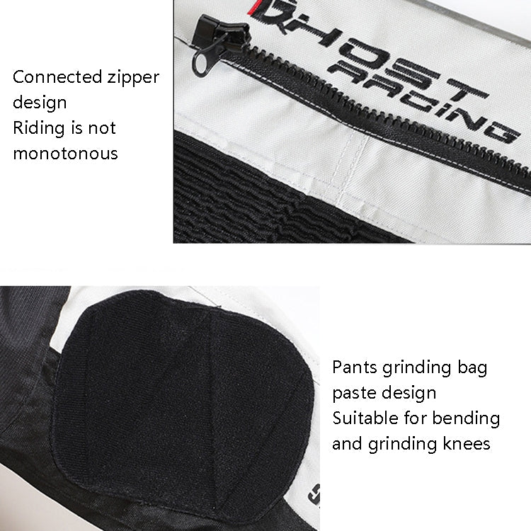 GHOST RACING GR-K06 Motorcycle Riding Trousers Racing Motorcycle Anti-Fall Windproof Keep Warm Pants, Size: XXXL(Grey)