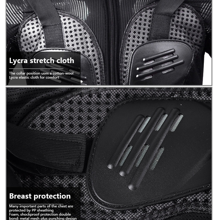 GHOST RACING F060 Motorcycle Armor Suit Riding Protective Gear Chest Protector Elbow Pad Fall Protection Suit, Size: L(Red)