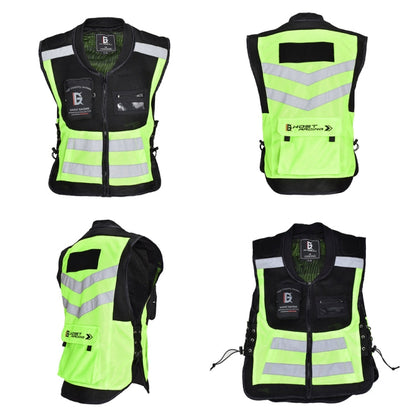 GHOST RACING GR-Y06 Gilet de moto de course Gilet réfléchissant de sécurité, Taille : L (Vert Fluorescent)