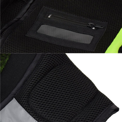 GHOST RACING GR-Y06 Gilet de moto de course Gilet réfléchissant de sécurité, Taille : L (Vert Fluorescent)