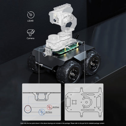 Waveshare WAVE ROVER Flexible Expandable 4WD Mobile Robot Chassis, Onboard ESP32 Module(UK Plug)
