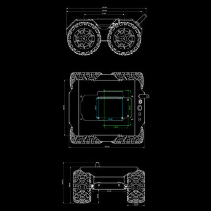 Waveshare WAVE ROVER Flexible Expandable 4WD Mobile Robot Chassis, Onboard ESP32 Module(EU Plug)