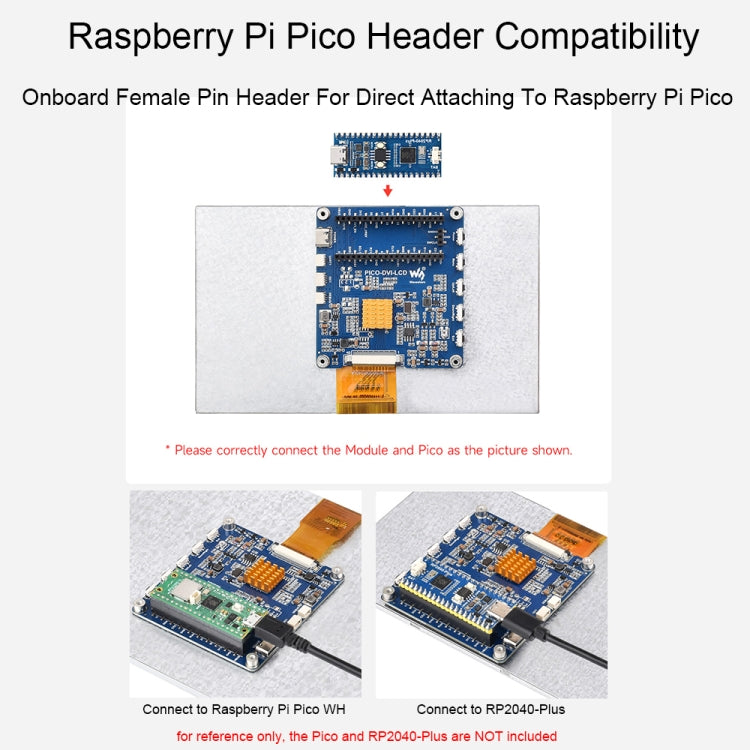 7 Inch Waveshare For Raspberry Pi Pico 1024×600 Pixel IPS Panel DVI Display Module