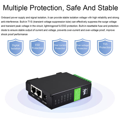 Waveshare RS232 RS485 To RJ45 Ethernet Serial Server, Spec: RS232 RS485 TO POE ETH (B)