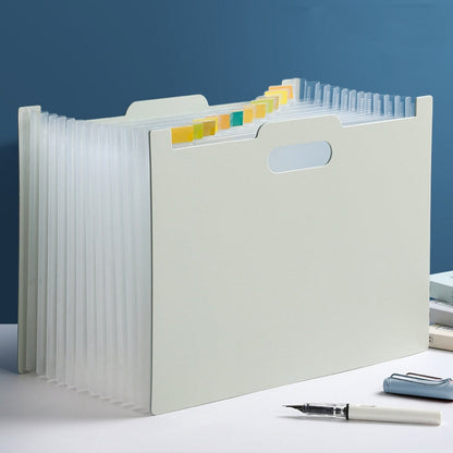 Deli  A4 Vertical Organ Bag Can Hold Test Papers And Organize Folders(Light Grey)