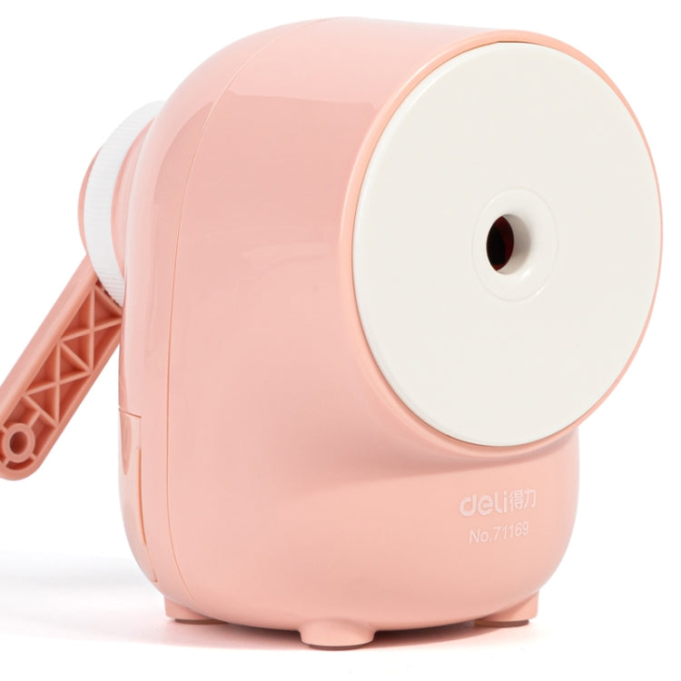 Deli 71169 Student Automatic Pen Pencil Sharpener Manual Pencil Sharpener(Cute Pink)