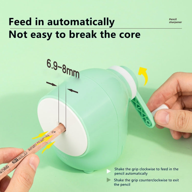 Deli 71169 Student Automatic Pen Pencil Sharpener Manual Pencil Sharpener(Cute Pink)