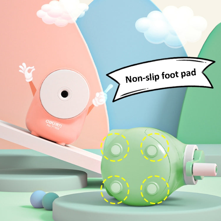 Deli 71169 Student Automatic Pen Pencil Sharpener Manual Pencil Sharpener(Cute Pink)