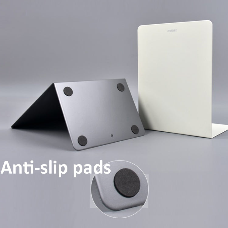 Deli 78650 2 Pieces Of Thickened Desktop Metal Bookends(Light Green)