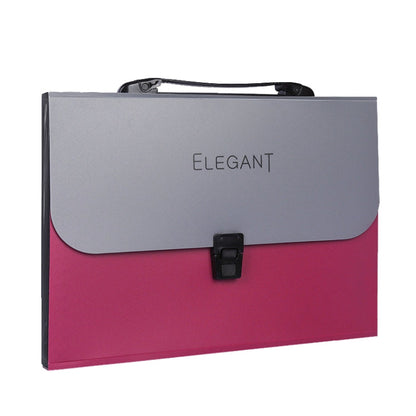 ChuangSheng A4 Hand Ventilation Piano Bag Student Document Storage Plastic Folder(8023 Rose Red)