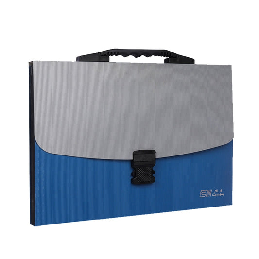 ChuangSheng A4 Hand Ventilation Piano Bag Student Document Storage Plastic Folder(8031 Gray Cover Blue)