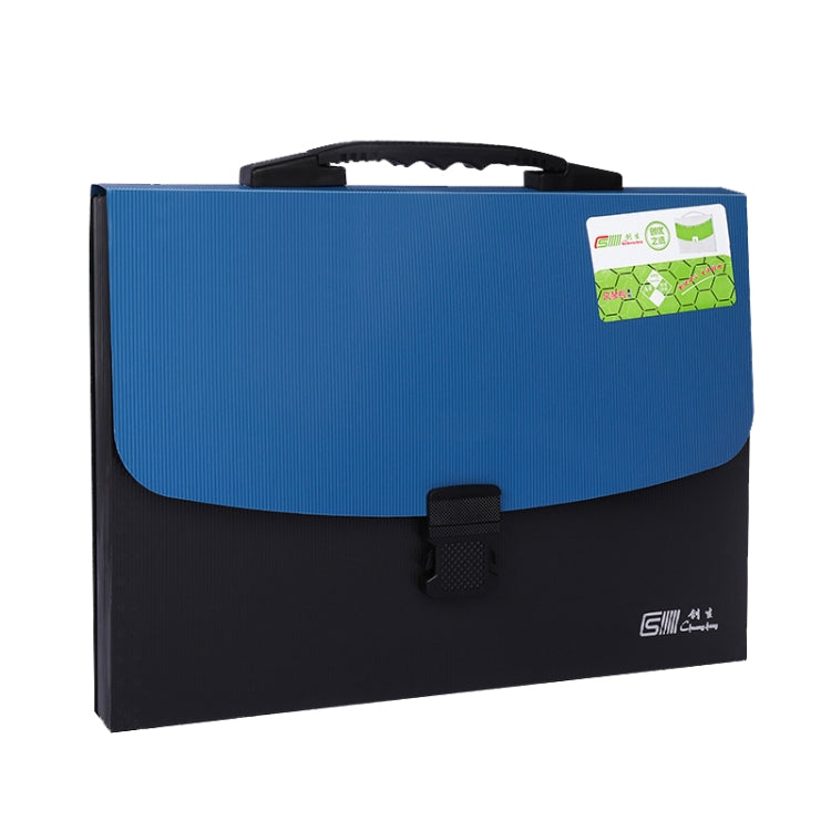 ChuangSheng A4 Hand Ventilation Piano Bag Student Document Storage Plastic Folder(8031 Blue Cover Black)