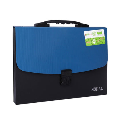 ChuangSheng A4 Hand Ventilation Piano Bag Student Document Storage Plastic Folder(8031 Blue Cover Black)