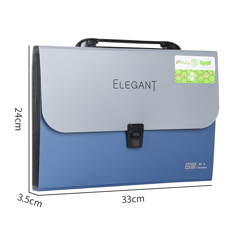 ChuangSheng A4 Hand Ventilation Piano Bag Student Document Storage Plastic Folder(8031 Blue Cover Black)