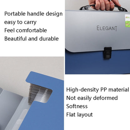 ChuangSheng A4 Hand Ventilation Piano Bag Student Document Storage Plastic Folder(8031 Blue Cover Black)
