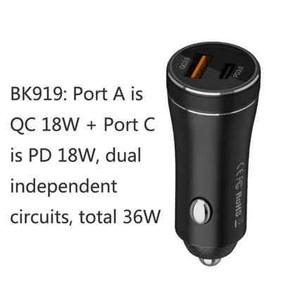 Chargeur de voiture à charge rapide double port QIAKEY BK919