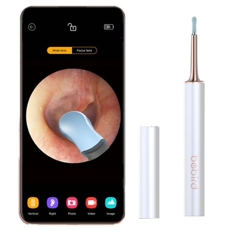 Kit de cure-oreilles intelligent lumineux visible Bebird T15 (blanc aube)