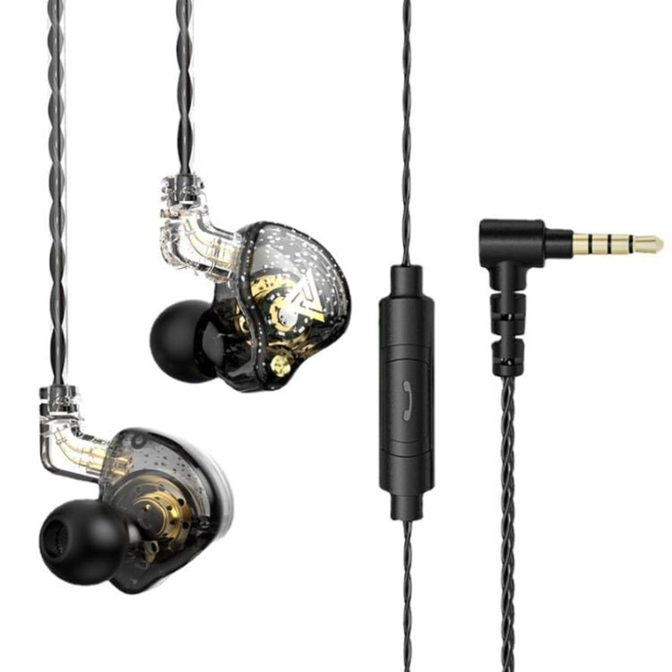 QKZ AK6 PRO HiFi Subwoofer In-Ear Wired Headphones with Mic(Black)