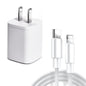 CYKE USB60 20W Mini PD Type-C Port Fast Charger With Type-C To 8 Pin Cable, US Plug(White Set)