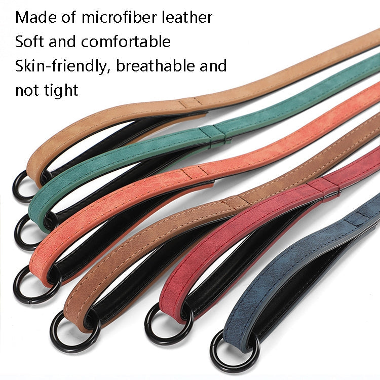 JINMAOHOU Dogs Double-Layer Leather Collar, Specification: XS 34x1.7cm(Orange)