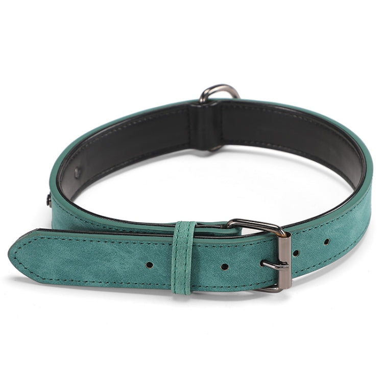 JINMAOHOU Collier en cuir double couche pour chiens, Spécification : S 39x2,2cm (Vert)