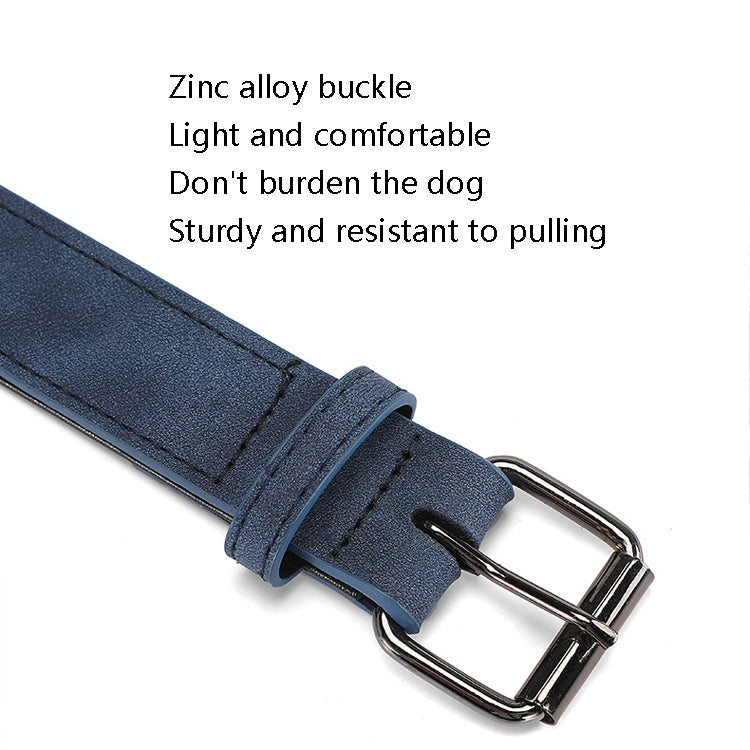JINMAOHOU Dogs Double-Layer Leather Collar, Specification: M 49x2.7cm(Orange)