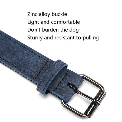 JINMAOHOU Dogs Double-Layer Leather Collar, Specification: M 49x2.7cm(Orange)