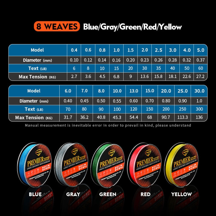 PROBEROS 8 Edited 100M Majestic Horse Fish Line, Line number: 0.6 / 8LB(Yellow)
