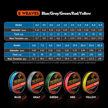 PROBEROS 8 Edited 100M Majestic Horse Fish Line, Line number: 0.6 / 8LB(Yellow)