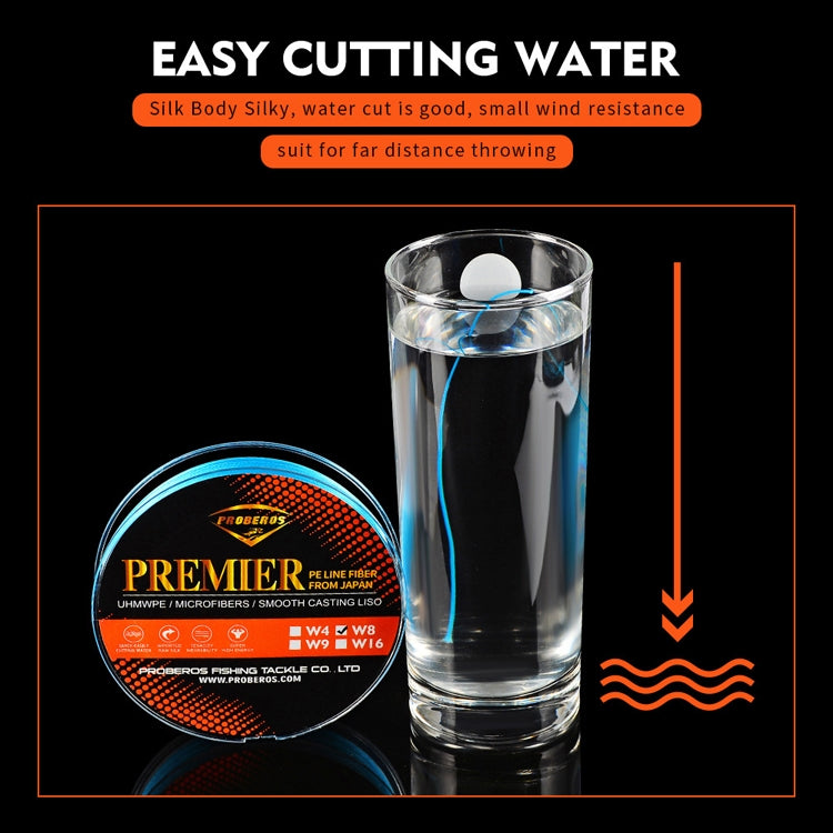 PROBEROS 8 Edited 100M Majestic Horse Fish Line, Line number: 1.0 / 15LB(Yellow)