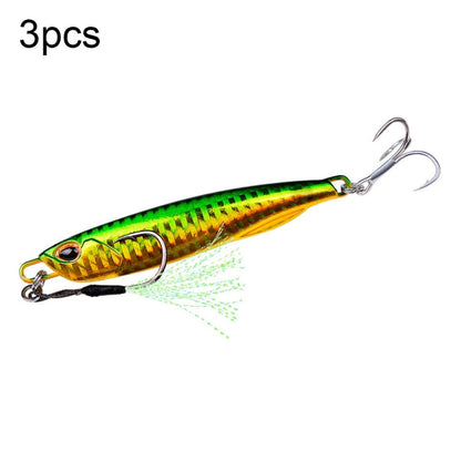 3 PCS PROBEROS LF103 Simulation Metal Sea Fishing Bait, Specification: 10g(A With Hook)