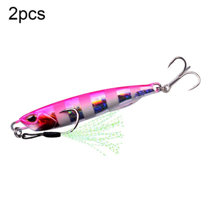 2 PCS PROBEROS LF103 Simulation Metal Sea Fishing Bait, Specification: 40g(D Luminous With Hook)