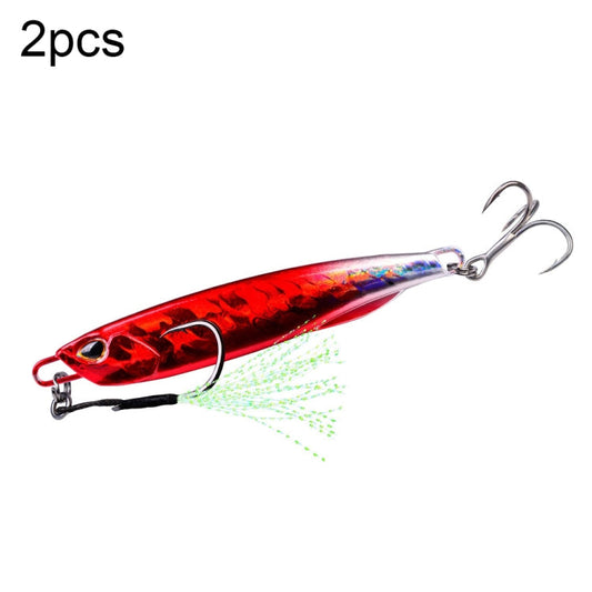 2 PCS PROBEROS LF103 Leurre de pêche en métal de simulation pour pêche en mer, Spécification : 40g (E avec hameçon)