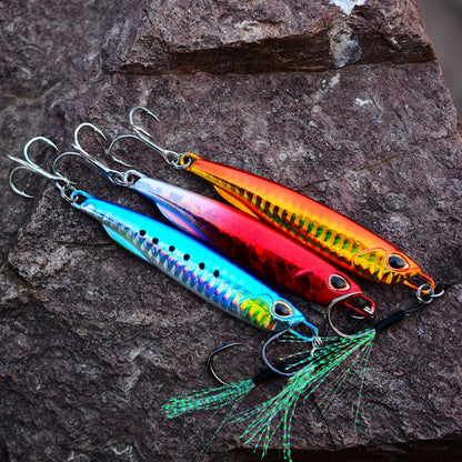 2 PCS PROBEROS LF103 Simulation Metal Sea Fishing Bait, Specification: 40g(C Luminous With Hook)