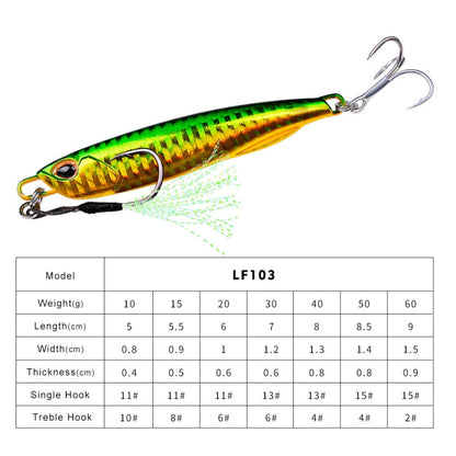 2 PCS PROBEROS LF103 Simulation Metal Sea Fishing Bait, Specification: 40g(E With Hook)