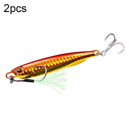 2 PCS PROBEROS LF103 Simulation Metal Sea Fishing Bait, Specification: 50g(B With Hook)