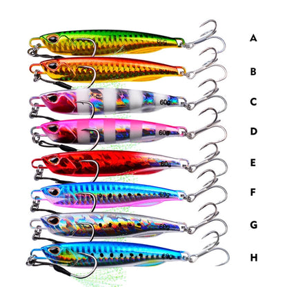 2 PCS PROBEROS LF103 Simulation Metal Sea Fishing Bait, Specification: 50g(B With Hook)