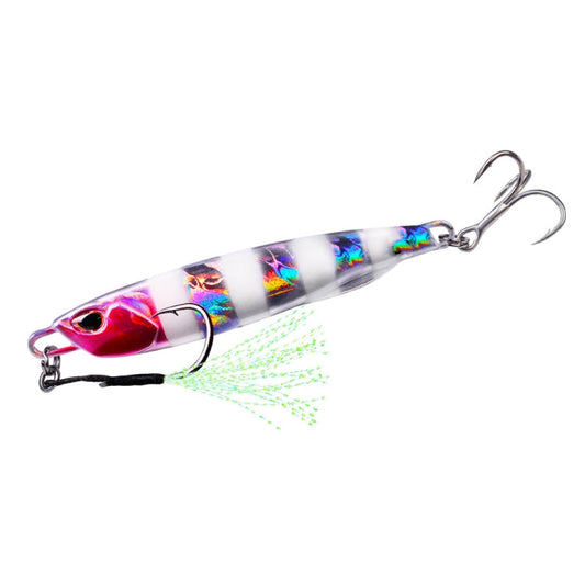 PROBEROS LF103 Leurre de pêche en mer en métal de simulation, Spécification : 60g (C Lumineux avec hameçon)