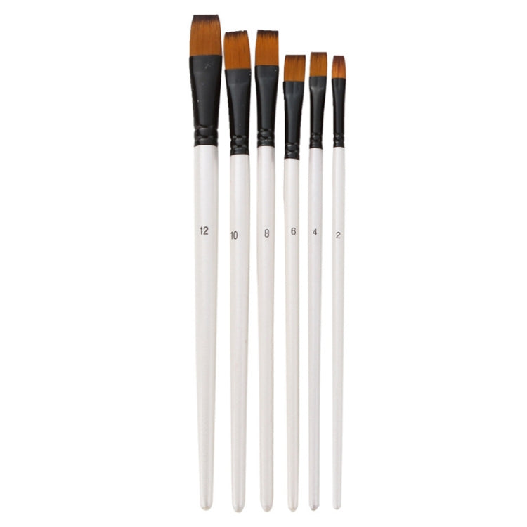 Zhuting Brosse à Gouache en Laine Nylon (Lot de 6 Pinceaux Plats)